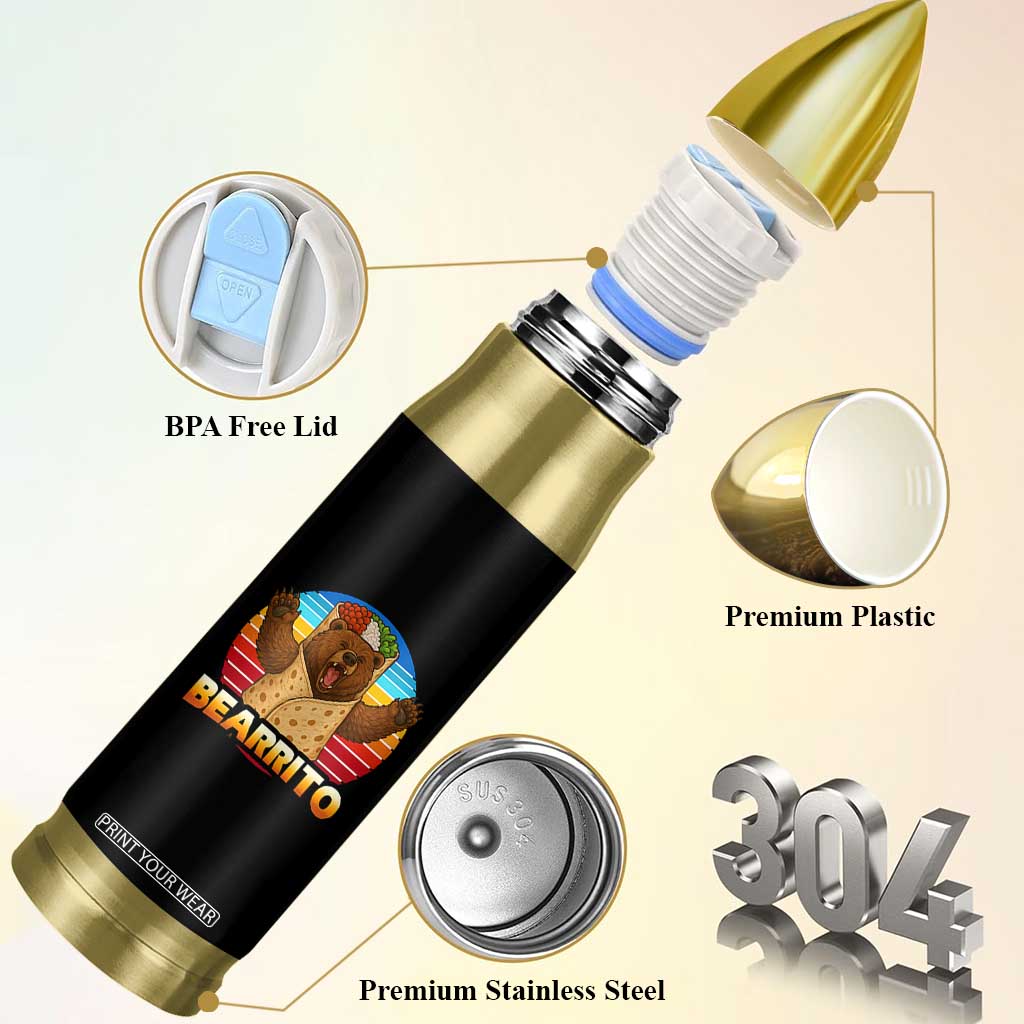 Burrito Lover Gift Bullet Tumbler Funny Bearrito TS12 Print Your Wear