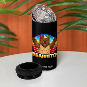 Burrito Lover Gift 4 in 1 Can Cooler Tumbler Funny Bearrito TS12 Print Your Wear