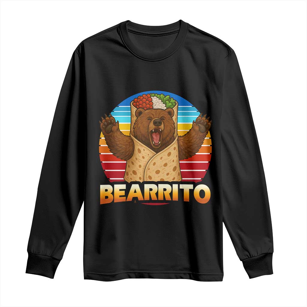 Burrito Lover Gift Long Sleeve Shirt Funny Bearrito TS12 Black Print Your Wear