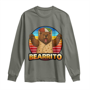 Burrito Lover Gift Long Sleeve Shirt Funny Bearrito TS12 Military Green Print Your Wear