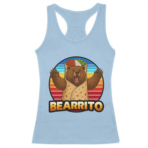 Burrito Lover Gift Racerback Tank Top Funny Bearrito TS12 Light Blue Print Your Wear