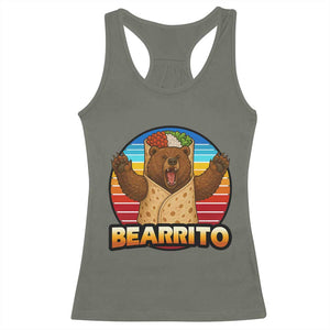 Burrito Lover Gift Racerback Tank Top Funny Bearrito TS12 Military Green Print Your Wear