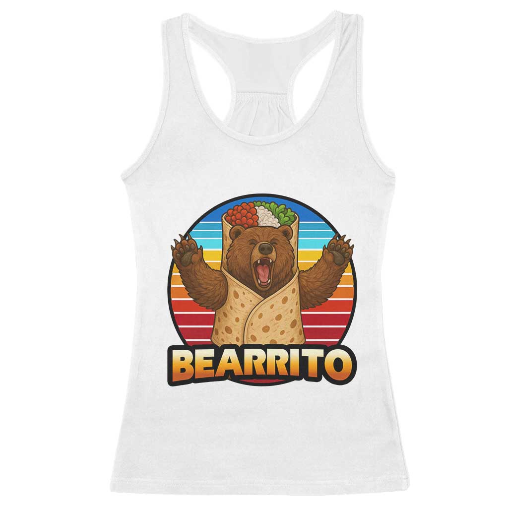 Burrito Lover Gift Racerback Tank Top Funny Bearrito TS12 White Print Your Wear