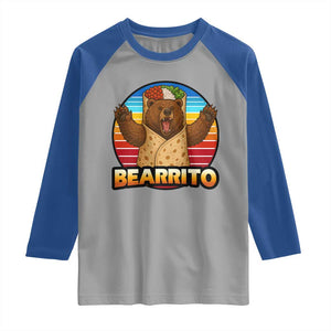Burrito Lover Gift Raglan Shirt Funny Bearrito TS12 Sport Gray Royal Print Your Wear
