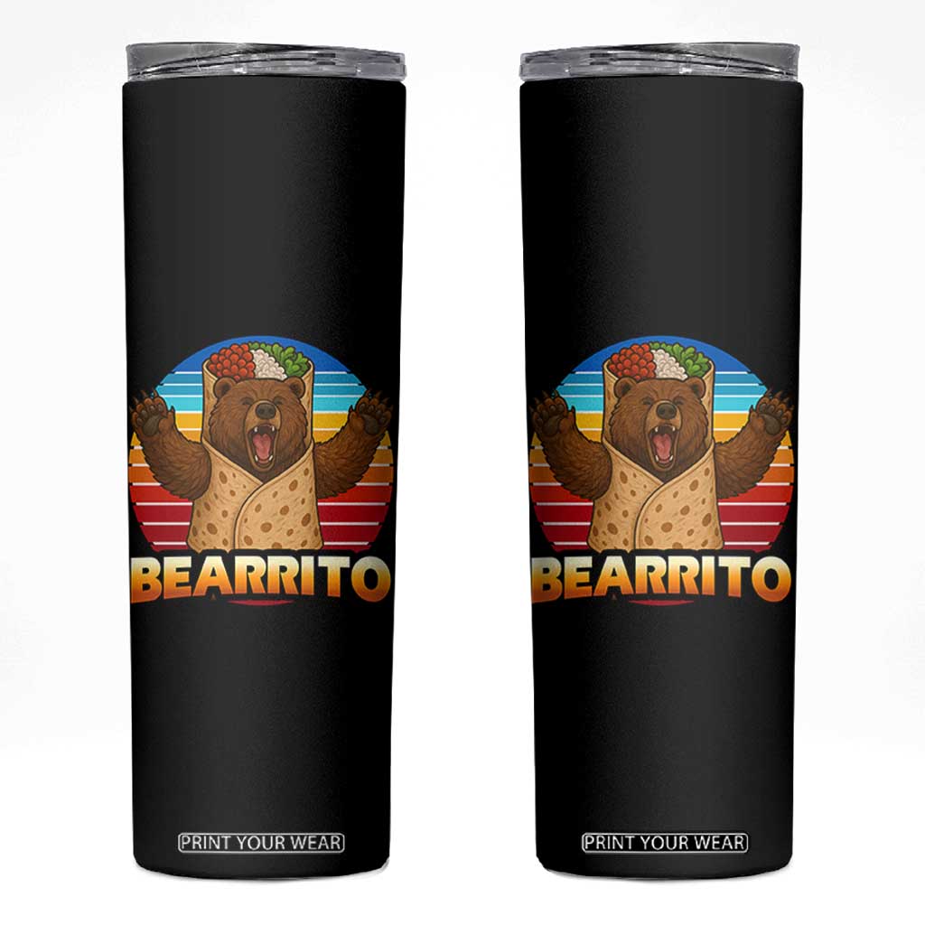 Burrito Lover Gift Skinny Tumbler Funny Bearrito TS12 Black Print Your Wear