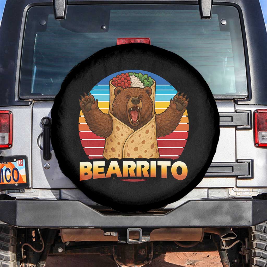 Burrito Lover Gift Spare Tire Cover Funny Bearrito TS12 No hole Black Print Your Wear