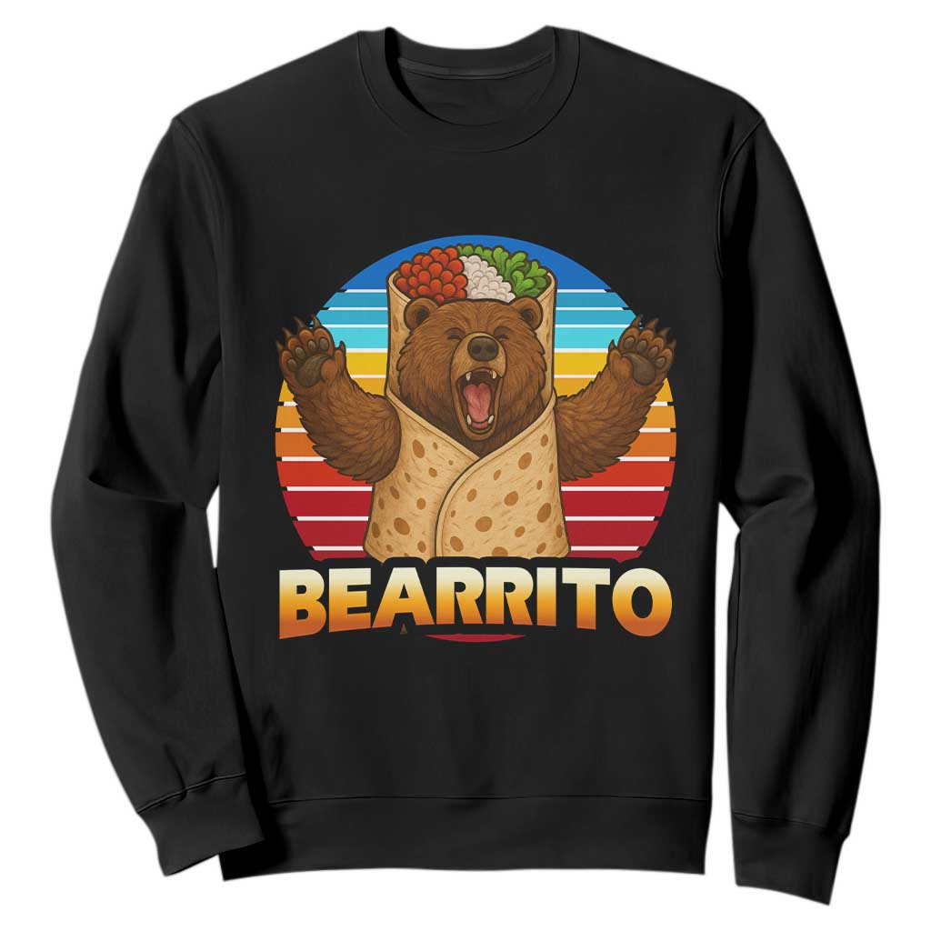Burrito Lover Gift Sweatshirt Funny Bearrito TS12 Black Print Your Wear