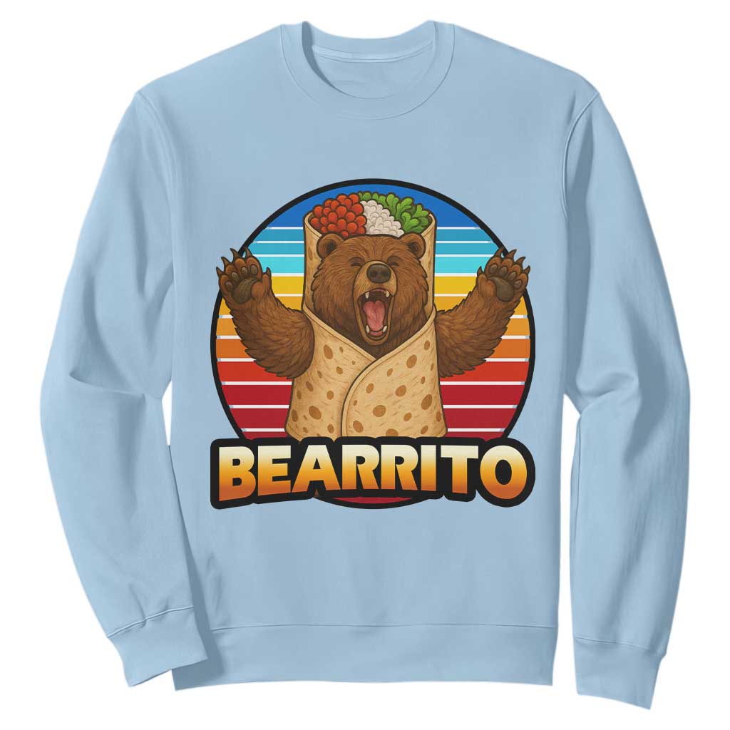 Burrito Lover Gift Sweatshirt Funny Bearrito TS12 Light Blue Print Your Wear