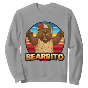 Burrito Lover Gift Sweatshirt Funny Bearrito TS12 Sport Gray Print Your Wear