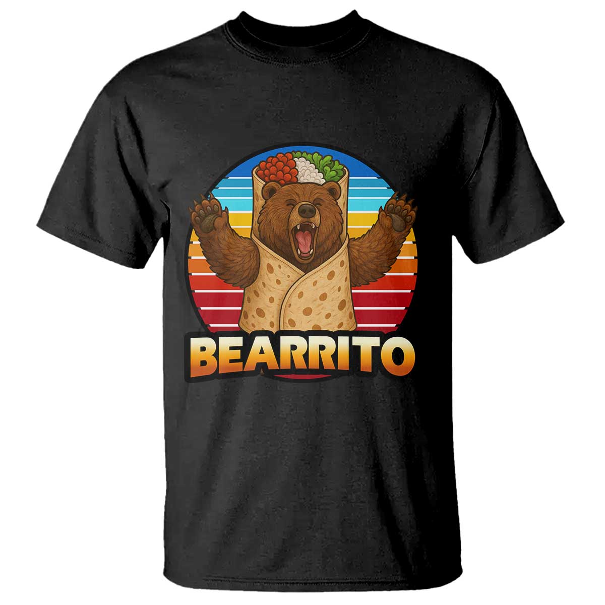 Burrito Lover Gift T Shirt Funny Bearrito TS12 Black Print Your Wear