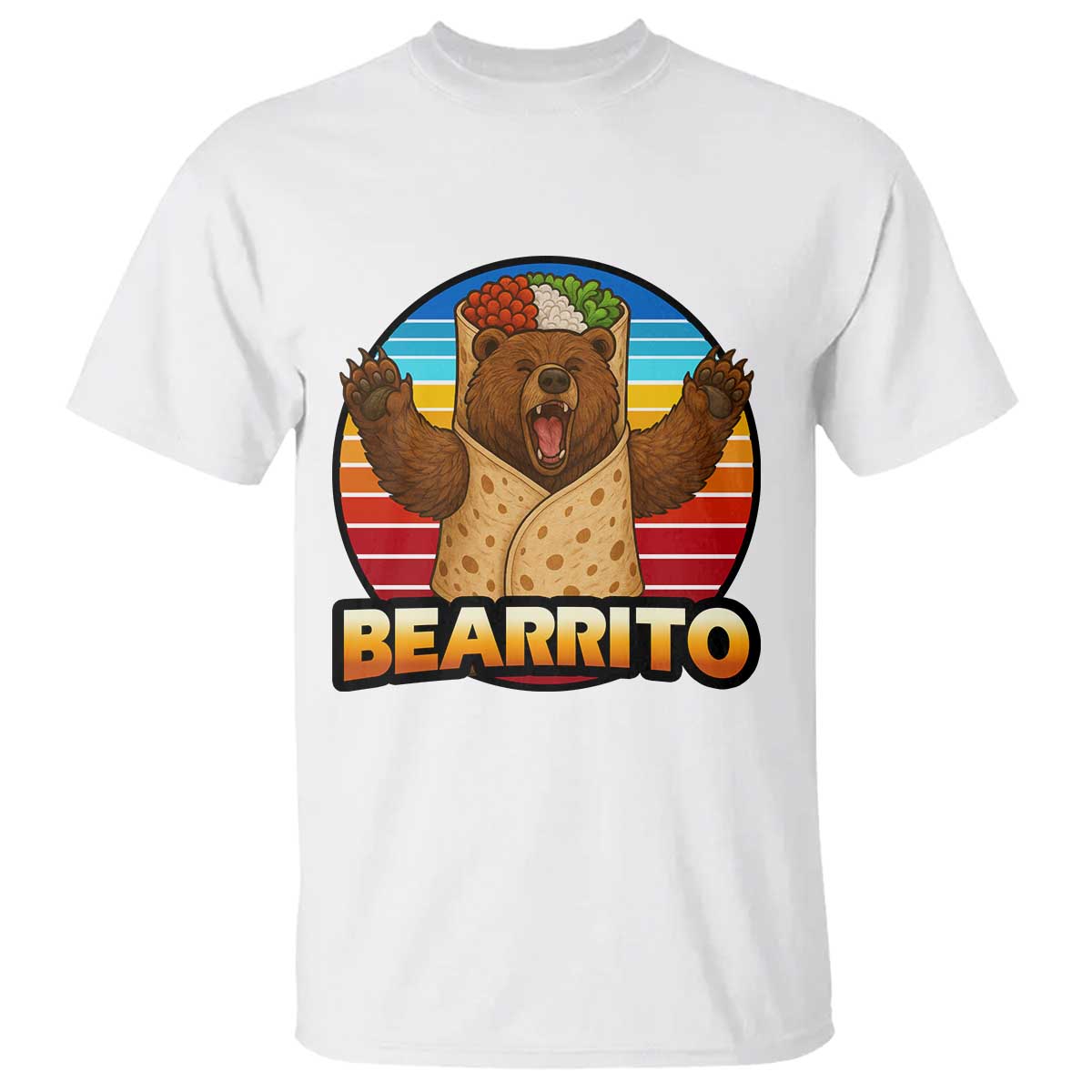 Burrito Lover Gift T Shirt Funny Bearrito TS12 White Print Your Wear
