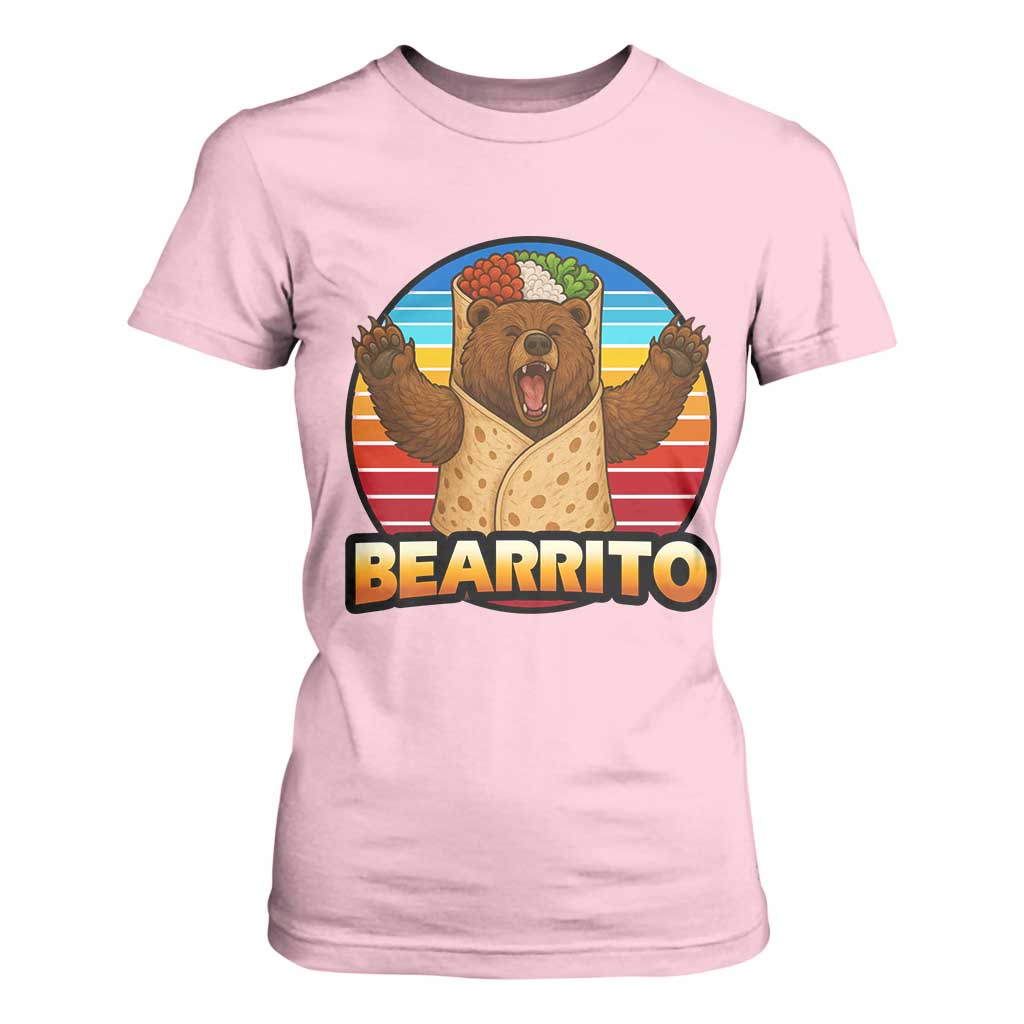 Burrito Lover Gift T Shirt For Women Funny Bearrito TS12 Light Pink Print Your Wear