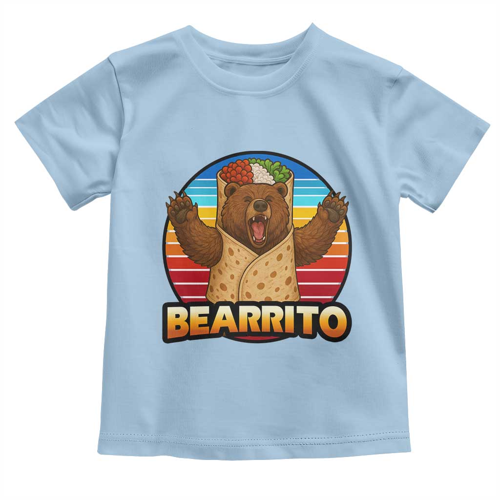 Burrito Lover Gift Toddler T Shirt Funny Bearrito TS12 Light Blue Print Your Wear