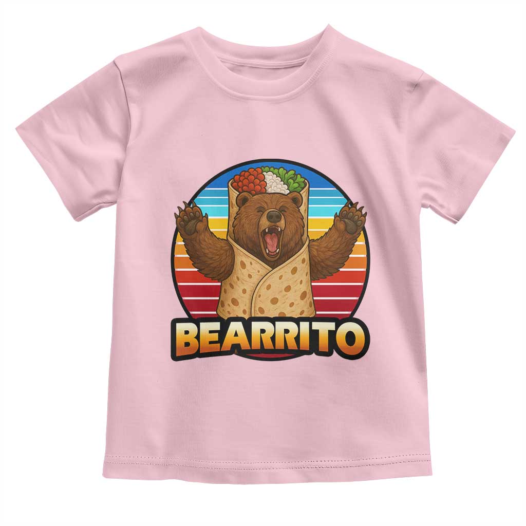 Burrito Lover Gift Toddler T Shirt Funny Bearrito TS12 Light Pink Print Your Wear