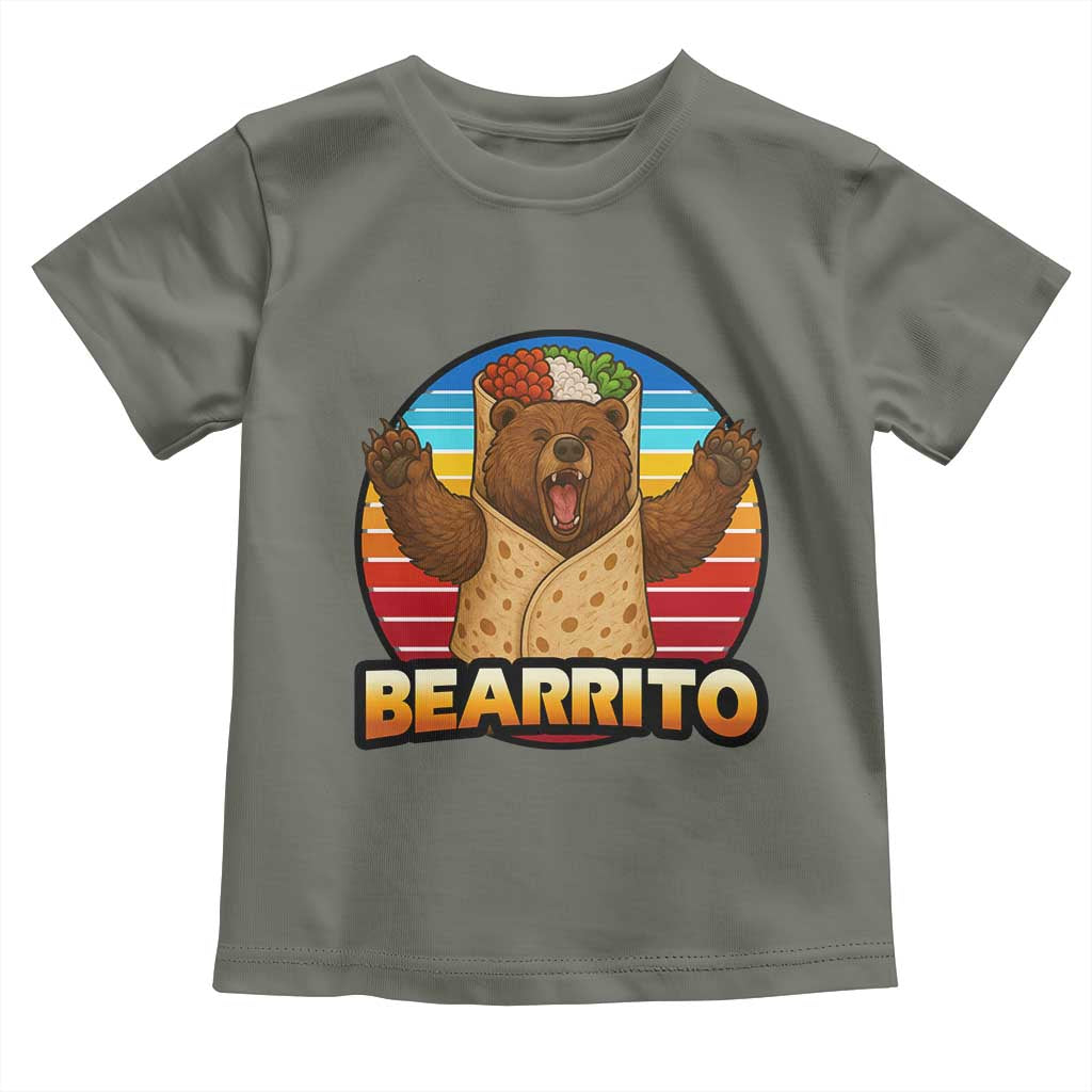 Burrito Lover Gift Toddler T Shirt Funny Bearrito TS12 Military Green Print Your Wear