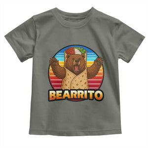 Burrito Lover Gift Toddler T Shirt Funny Bearrito TS12 Military Green Print Your Wear