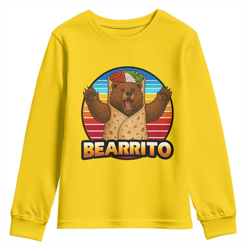 Burrito Lover Gift Youth Sweatshirt Funny Bearrito TS12 Daisy Print Your Wear