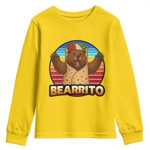 Burrito Lover Gift Youth Sweatshirt Funny Bearrito TS12 Daisy Print Your Wear