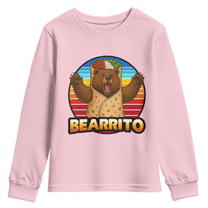 Burrito Lover Gift Youth Sweatshirt Funny Bearrito TS12 Light Pink Print Your Wear