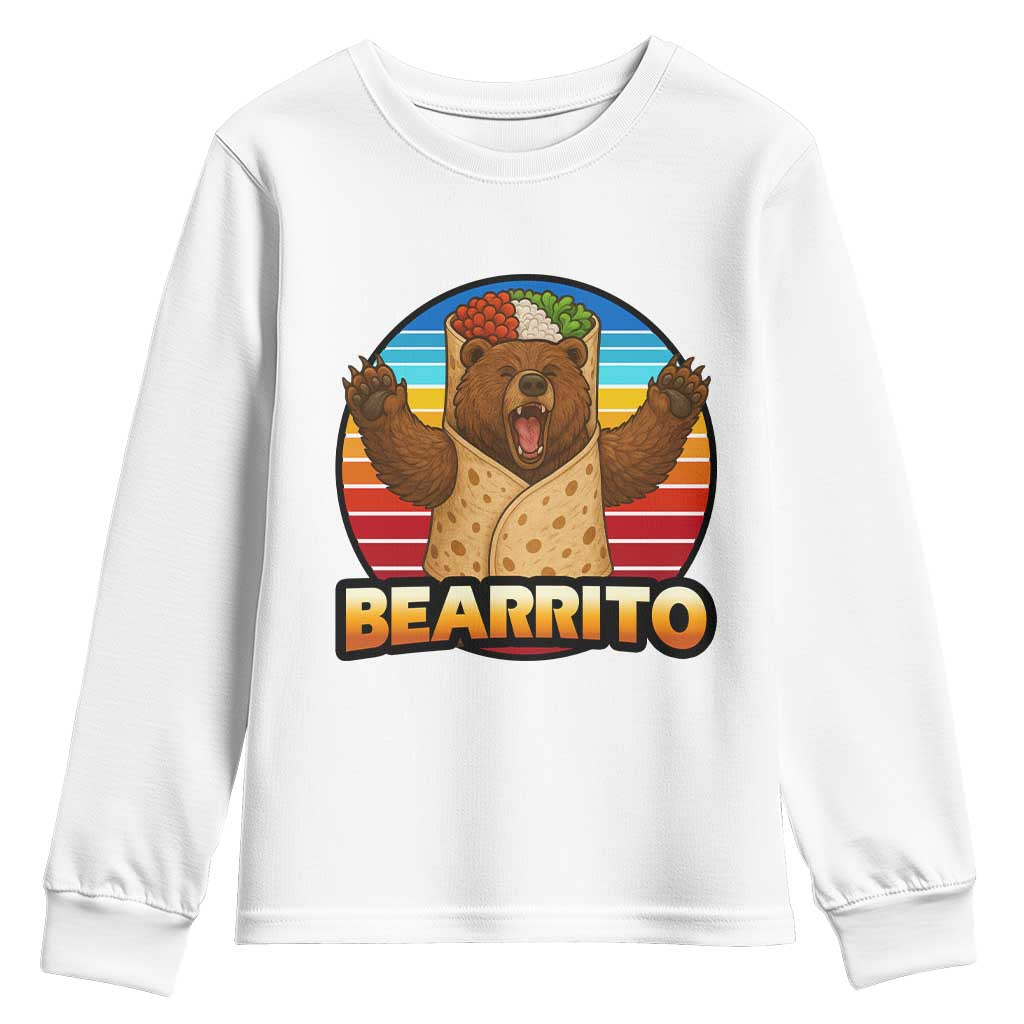 Burrito Lover Gift Youth Sweatshirt Funny Bearrito TS12 White Print Your Wear