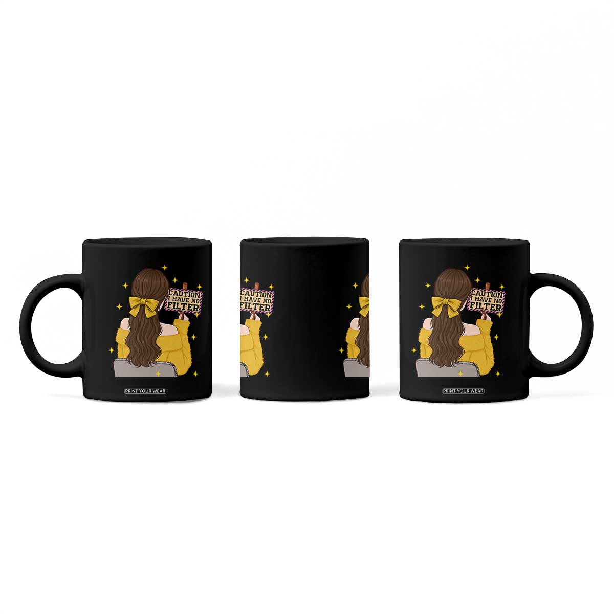 Caution I Have No Filter Coffee Mug Funny Sarcasm Gift TS12 Print Your Wear