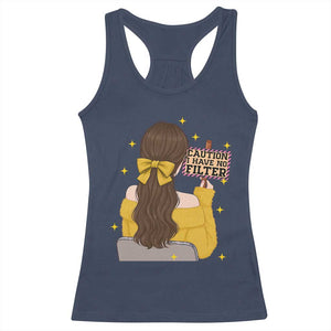 Caution I Have No Filter Racerback Tank Top Funny Sarcasm Gift TS12 Navy Print Your Wear