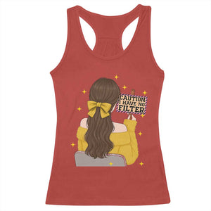 Caution I Have No Filter Racerback Tank Top Funny Sarcasm Gift TS12 Red Print Your Wear