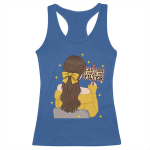 Caution I Have No Filter Racerback Tank Top Funny Sarcasm Gift TS12 Royal Blue Print Your Wear