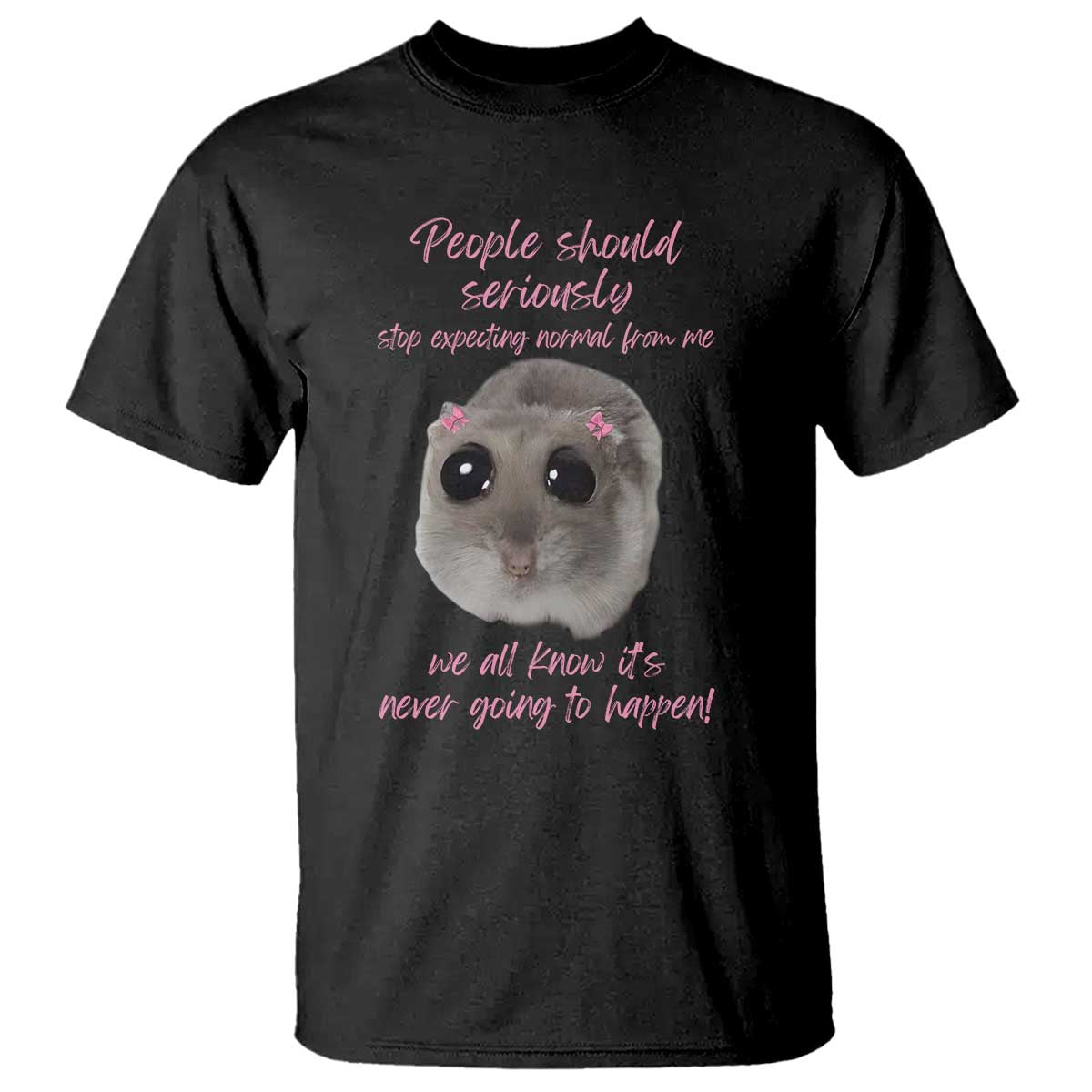 Funny Hamster Meme T Shirt People Should Stop Expecting Normal Humor Gift TS12 Black Print Your Wear