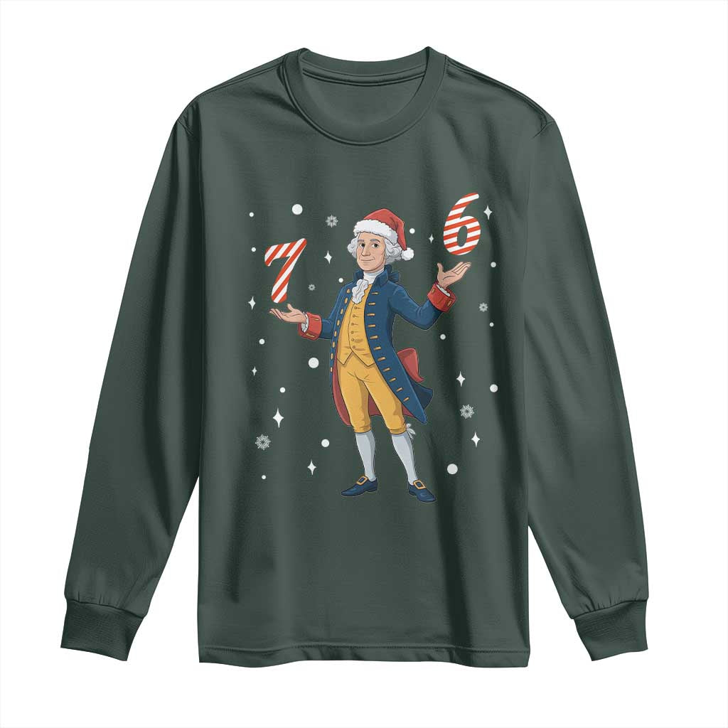 George Washington 67 Meme Long Sleeve Shirt Funny Christmas Gift TS12 Dark Forest Green Print Your Wear