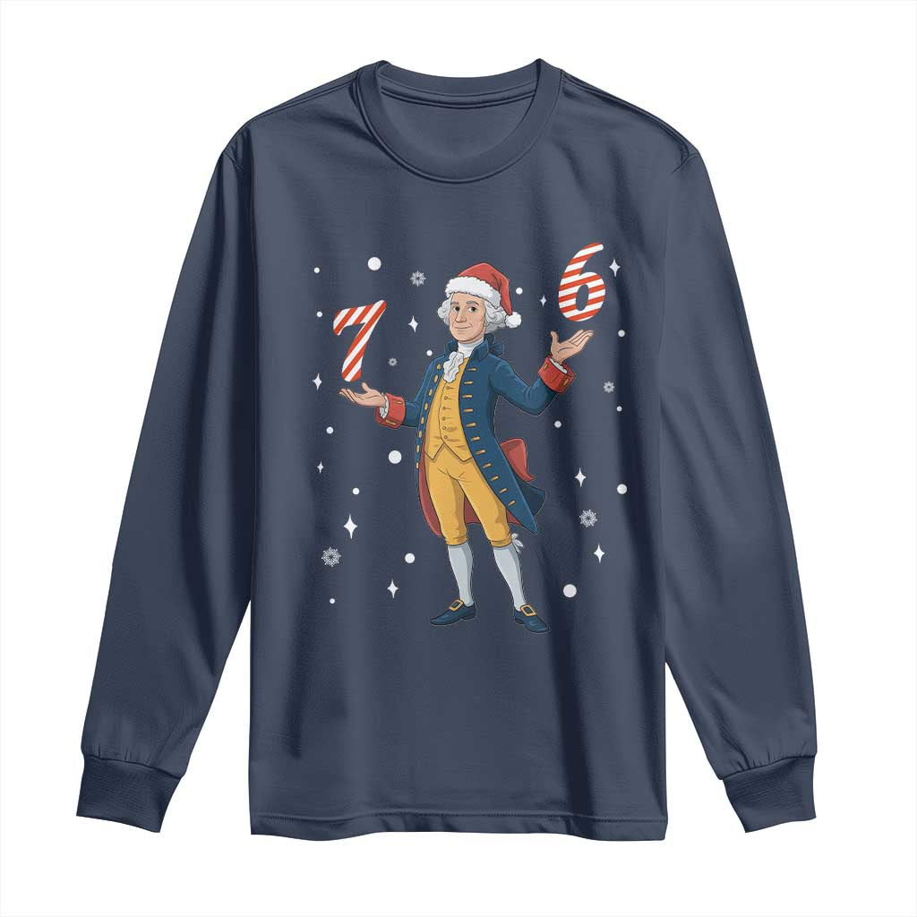 George Washington 67 Meme Long Sleeve Shirt Funny Christmas Gift TS12 Navy Print Your Wear