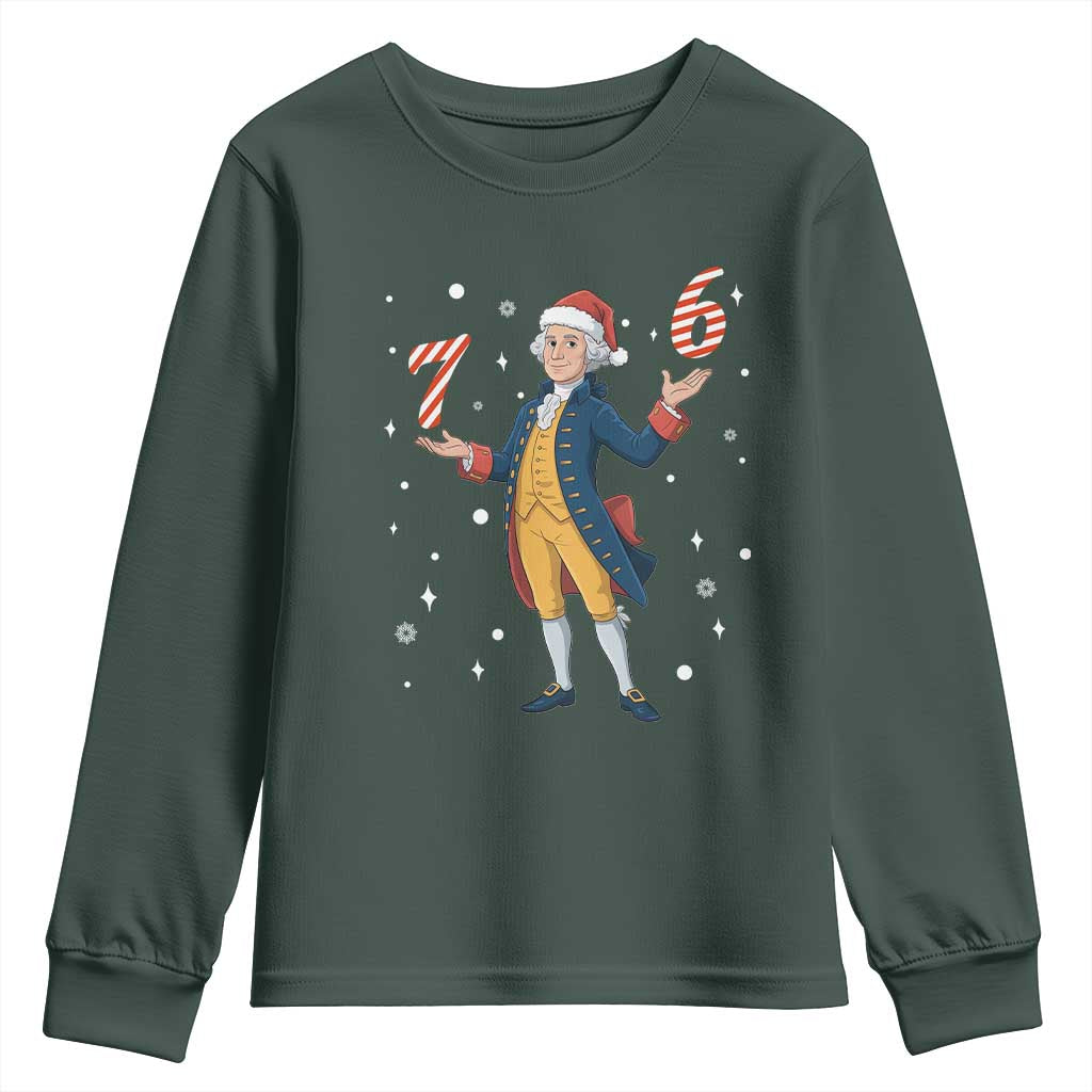 George Washington 67 Meme Youth Sweatshirt Funny Christmas Gift TS12 Dark Forest Green Print Your Wear