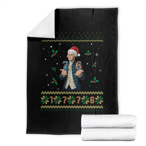 George Washington 67 Meme Throw Blanket Funny Christmas Ugly Sweater Gift TS12 Black Print Your Wear