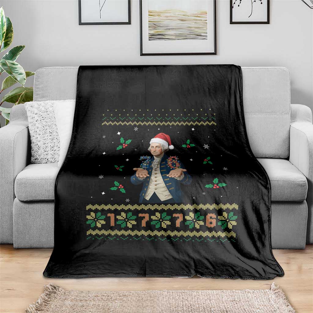 George Washington 67 Meme Throw Blanket Funny Christmas Ugly Sweater Gift TS12 Print Your Wear
