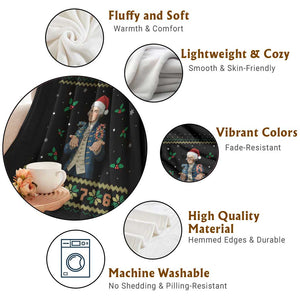 George Washington 67 Meme Throw Blanket Funny Christmas Ugly Sweater Gift TS12 Print Your Wear