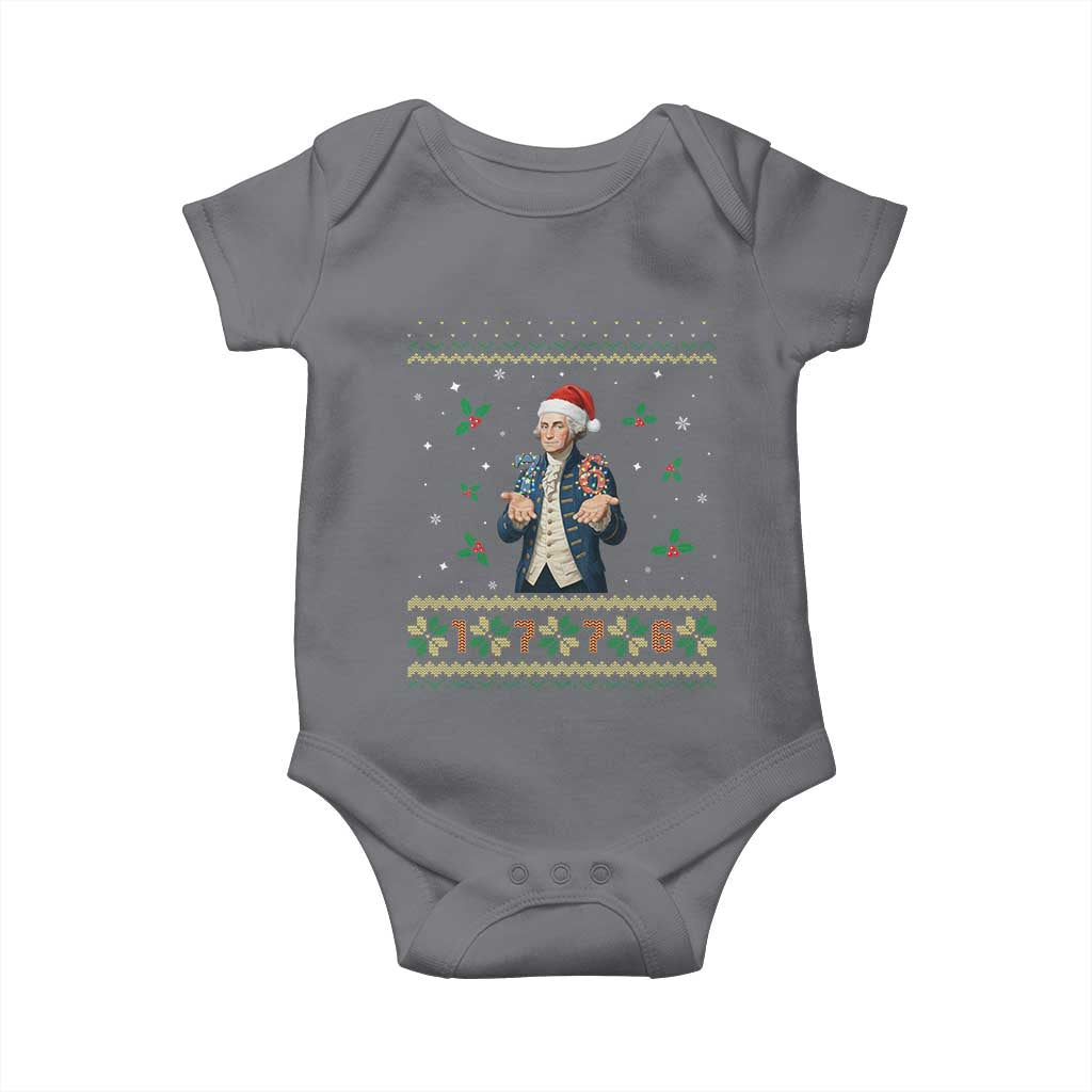 George Washington 67 Meme Baby Onesie Funny Christmas Ugly Sweater Gift TS12 Charcoal Print Your Wear