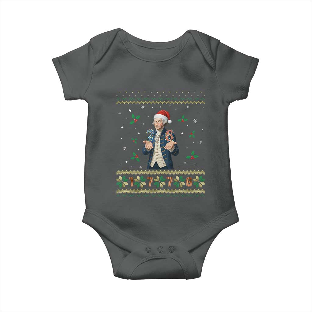George Washington 67 Meme Baby Onesie Funny Christmas Ugly Sweater Gift TS12 Dark Heather Print Your Wear