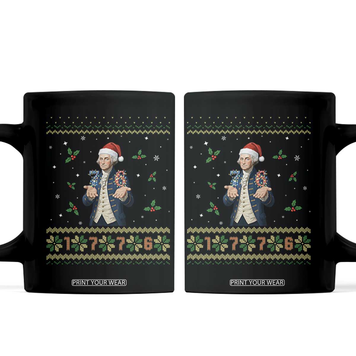 George Washington 67 Meme Coffee Mug Funny Christmas Ugly Sweater Gift TS12 Black Print Your Wear