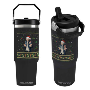 George Washington 67 Meme Flip Straw Tumbler Funny Christmas Ugly Sweater Gift TS12 One Size: 30 oz Black Print Your Wear