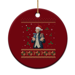 George Washington 67 Meme Ceramic Ornament Funny Xmas Ugly Sweater Gift TS12 1pc Red Print Your Wear