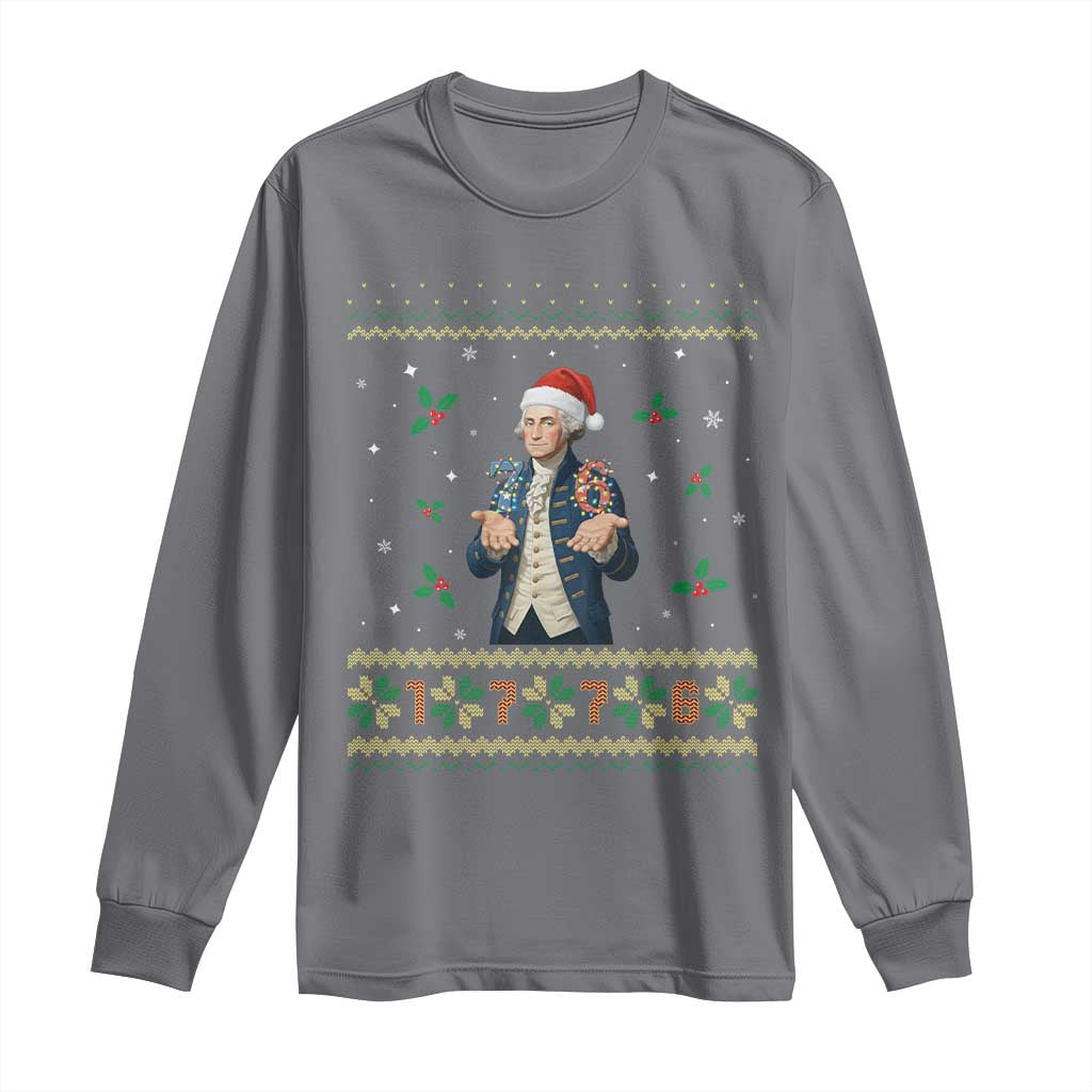 George Washington 67 Meme Long Sleeve Shirt Funny Christmas Ugly Sweater Gift TS12 Charcoal Print Your Wear