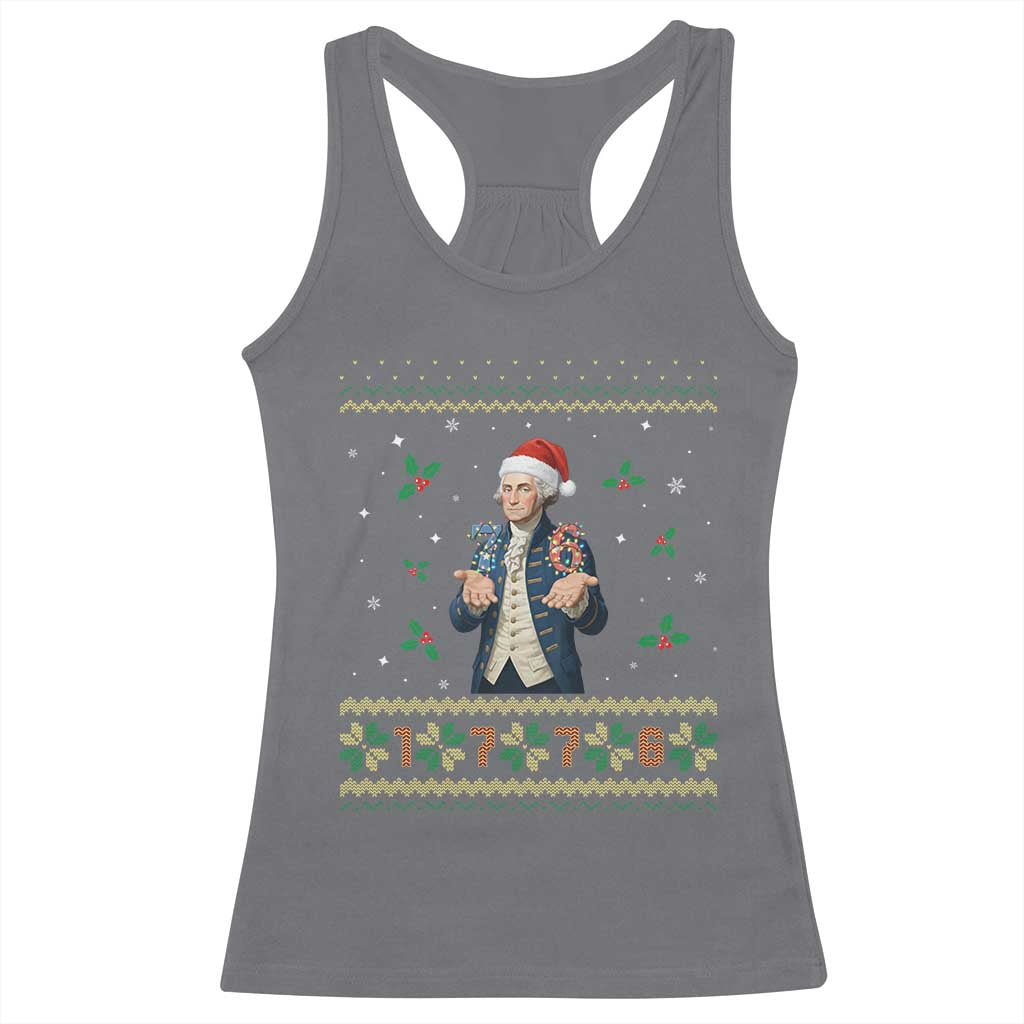 George Washington 67 Meme Racerback Tank Top Funny Christmas Ugly Sweater Gift TS12 Charcoal Print Your Wear
