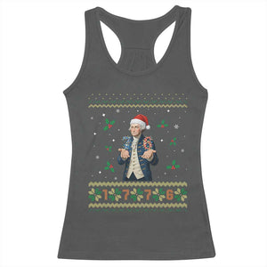 George Washington 67 Meme Racerback Tank Top Funny Christmas Ugly Sweater Gift TS12 Dark Heather Print Your Wear