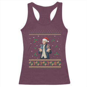 George Washington 67 Meme Racerback Tank Top Funny Christmas Ugly Sweater Gift TS12 Maroon Print Your Wear