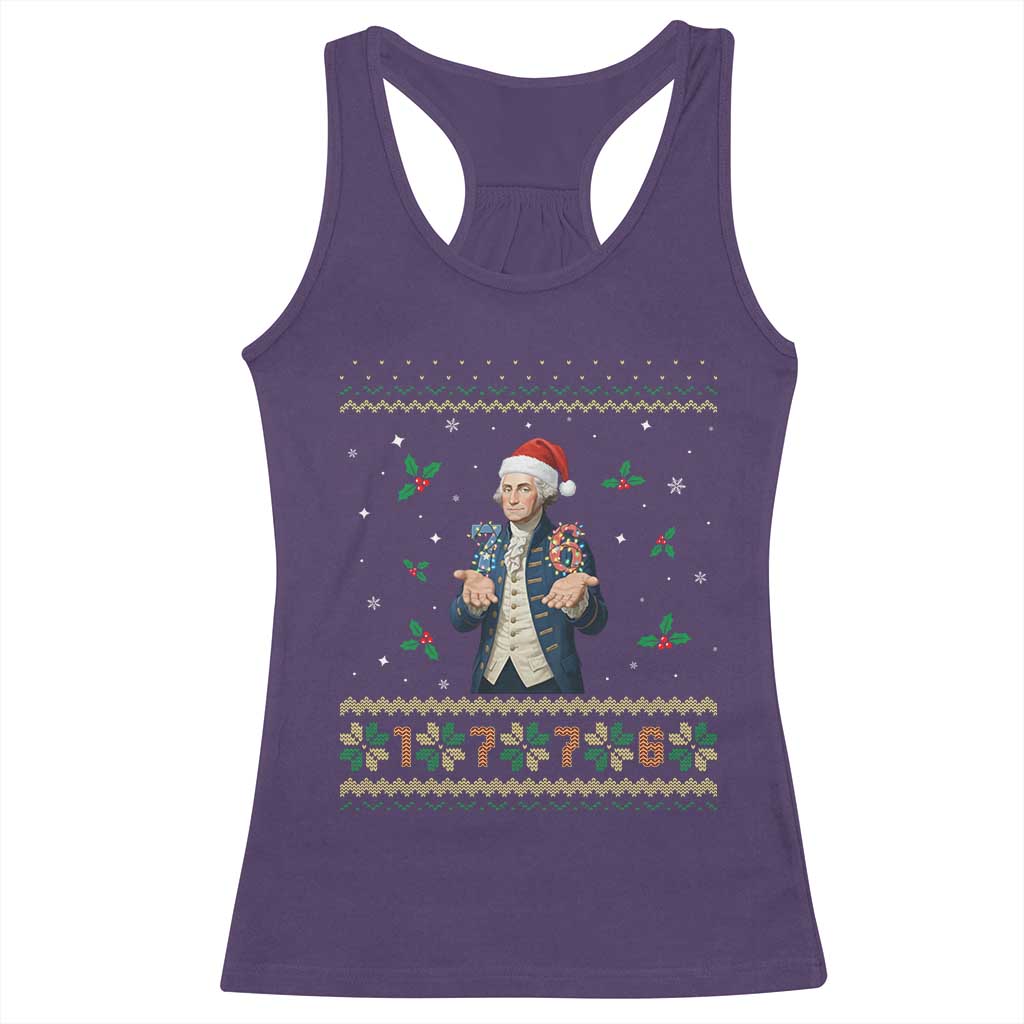 George Washington 67 Meme Racerback Tank Top Funny Christmas Ugly Sweater Gift TS12 Purple Print Your Wear