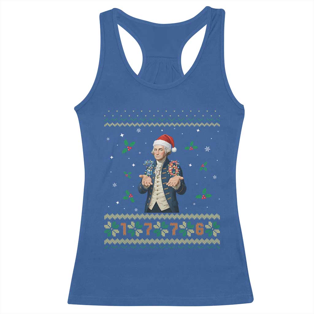 George Washington 67 Meme Racerback Tank Top Funny Christmas Ugly Sweater Gift TS12 Royal Blue Print Your Wear