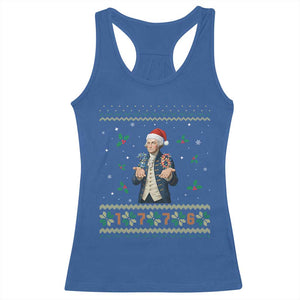 George Washington 67 Meme Racerback Tank Top Funny Christmas Ugly Sweater Gift TS12 Royal Blue Print Your Wear