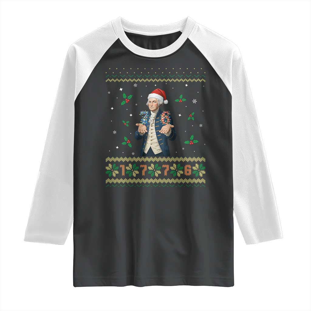 George Washington 67 Meme Raglan Shirt Funny Christmas Ugly Sweater Gift TS12 Black White Print Your Wear