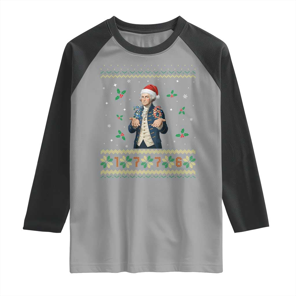 George Washington 67 Meme Raglan Shirt Funny Christmas Ugly Sweater Gift TS12 Sport Gray Black Print Your Wear