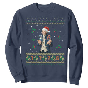 George Washington 67 Meme Sweatshirt Funny Christmas Ugly Sweater Gift TS12 Navy Print Your Wear
